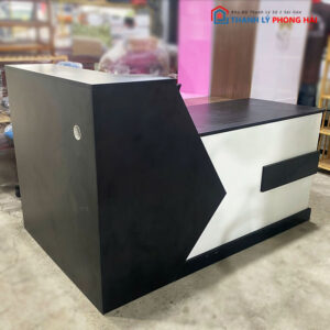 Quầy Lễ Tân Màu Trắng Đen 1m6 Góc L Cũ