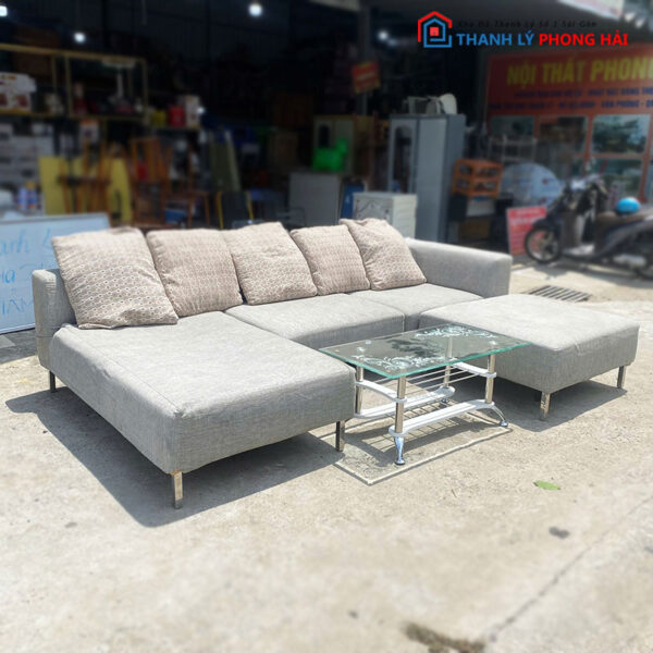 Sofa Góc L 2m9 Cũ Vải Canvas