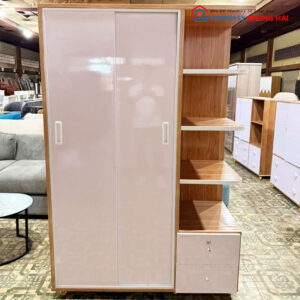Thanh Lý Tủ Áo Cửa Lùa 1m2 Kèm Kệ Trang Trí Mới 99%