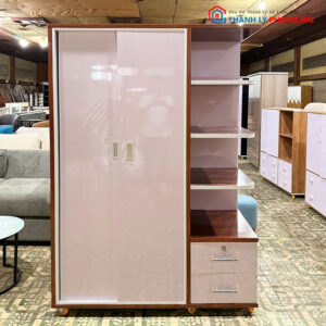 Thanh Lý Tủ Áo Cửa Lùa 1m2 Nhựa Kèm Kệ Mới 99%