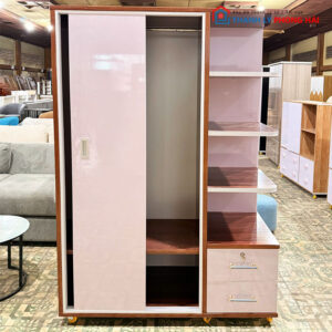 Thanh Lý Tủ Áo Cửa Lùa 1m2 Nhựa Kèm Kệ Mới 99%
