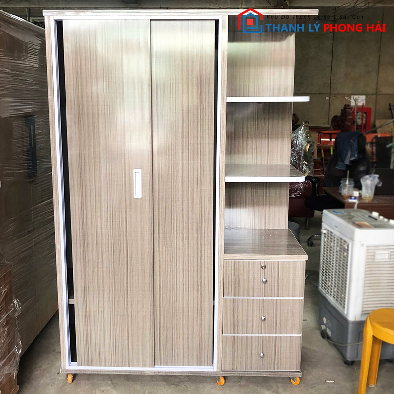 tu-ao-lua-nhua-cao-cap-kem-ke-2-1 Thanh Lý Tủ Áo Lùa Nhựa Cao Cấp Kèm Kệ 1m2 Mới 99% (Nhiều Màu)