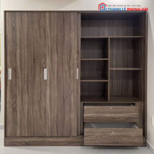 Tủ Cửa Lùa Nhiều Ngăn 2m2 Gỗ MDF