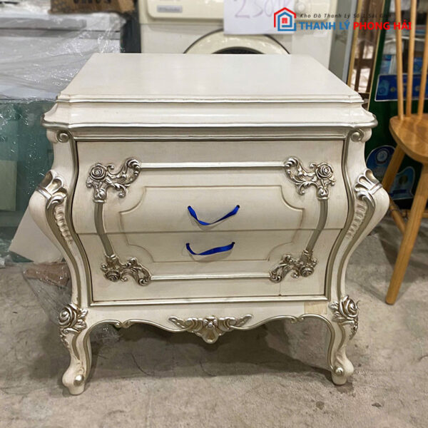 Tủ Đầu Giường Tân Cổ Điển 60cm Chạm Hoa Văn Cũ
