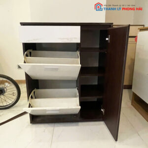 Tủ Giày Dép Cánh Lật Cũ Nhiều Ngăn 1m