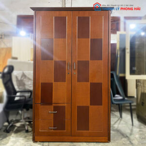 Tủ Gỗ MDF 2 Cánh 1m2 Cũ Màu Nâu Gỗ