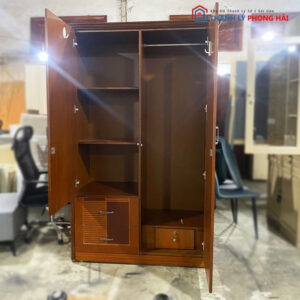 Tủ Gỗ MDF 2 Cánh 1m2 Cũ Màu Nâu Gỗ đẹp