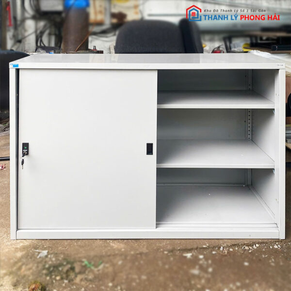Tủ Hồ Sơ Cửa Lùa Bằng Sắt 1m15 Cũ