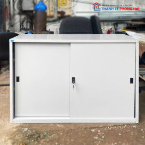 Tủ Hồ Sơ Cửa Lùa Bằng Sắt 1m15 Cũ