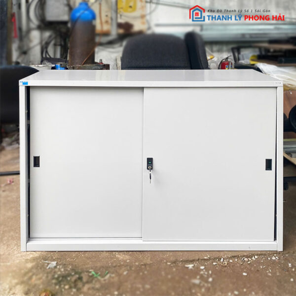 Tủ Hồ Sơ Cửa Lùa Bằng Sắt 1m15 Cũ