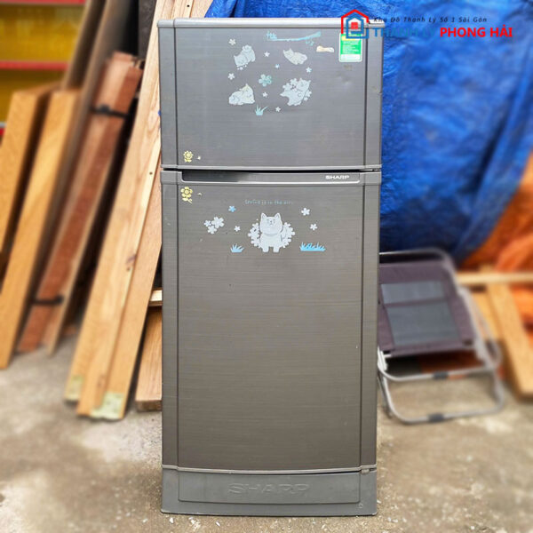Tủ Lạnh Sharp 180L Cũ Màu Xám Bạc