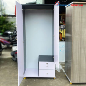 Thanh Lý Tủ Nhựa 2 Cánh 80cm Kèm Hộc Kéo màu trắng mở cửa