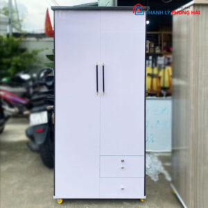 Thanh Lý Tủ Nhựa 2 Cánh 80cm Kèm Hộc Kéo màu trắng