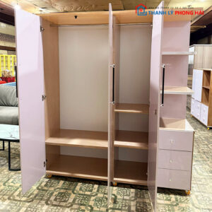 Thanh Lý Tủ Nhựa 3 Cánh Kèm Kệ Trang Trí Mới 99%