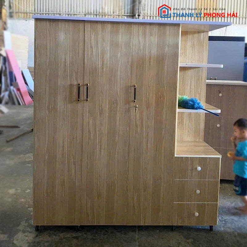 tu-nhua-3-canh-kem-ke-trang-tri Thanh Lý Tủ Nhựa 3 Cánh Kèm Kệ Trang Trí Mới 99% (Nhiều Màu)