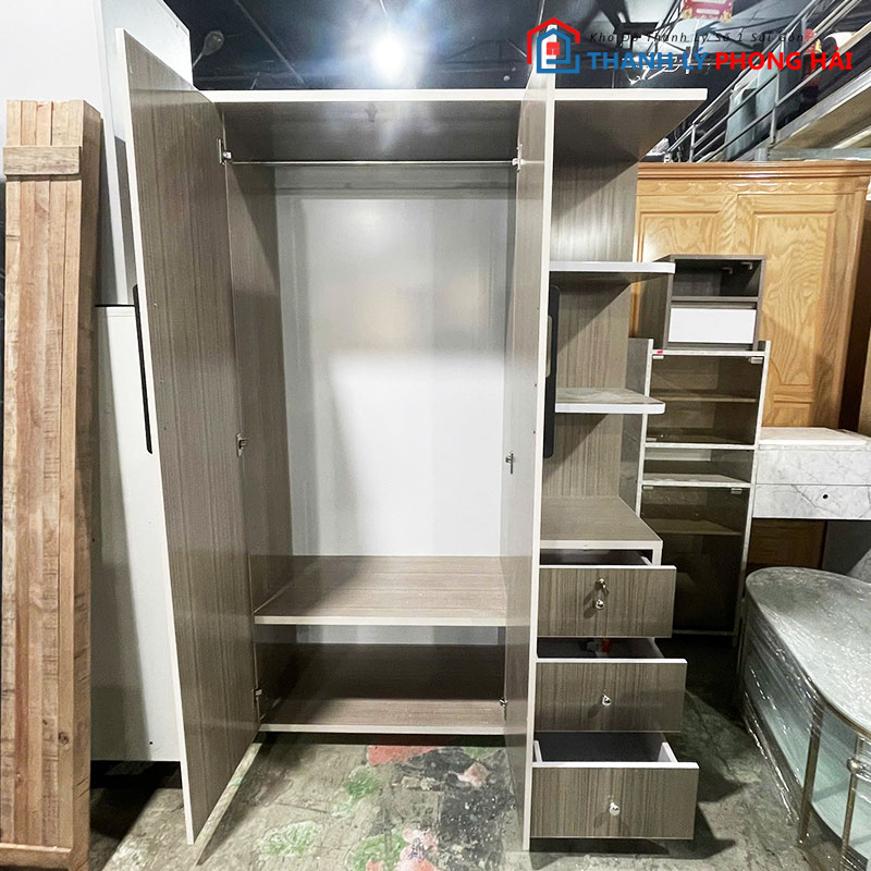 tu-quan-ao-1m25-kem-tu-trung-bay-2-1 Thanh Lý Tủ Quần Áo 1m25 Kèm Tủ Trưng Bày Mới 99% (Nhiều Màu)