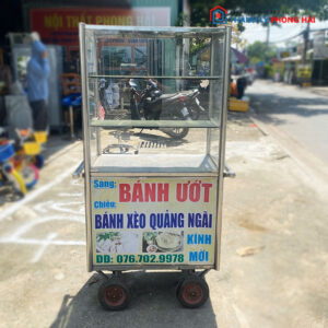 Xe Inox Bán Hàng 70cm Cũ Có Bánh Xe