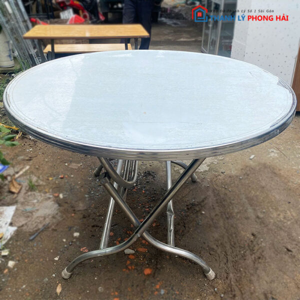 Bàn Ăn Cũ Inox Gấp Gọn