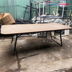 Bàn Họp 2m2 Gỗ MDF Chân Sắt Cũ