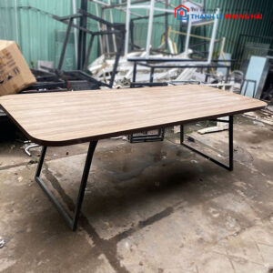 Bàn Họp 2m2 Gỗ MDF Chân Sắt Cũ