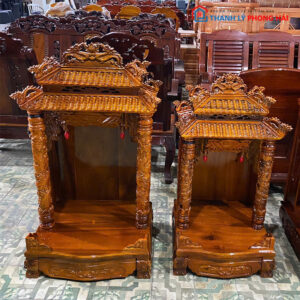 Bàn Thờ Ông Địa Mái Ngói Gỗ Tràm Mới 99% (Nhiều Size)
