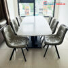 Bộ Bàn Ăn Mặt Đá 1m6 Kèm 6 Ghế Ăn Da Xám Cũ