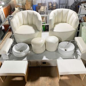 Bộ Ghế Nail 1m8 Màu Trắng