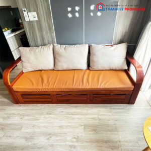 Bộ Sofa Gỗ 2m1 Kèm Bàn Cũ