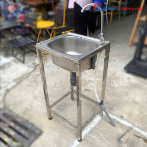 Chậu Rửa Inox Đơn 42cm Cũ Kèm Vòi Nước