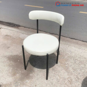 Thanh Lý Ghế Cafe Đệm Simili Trắng Mới 99%