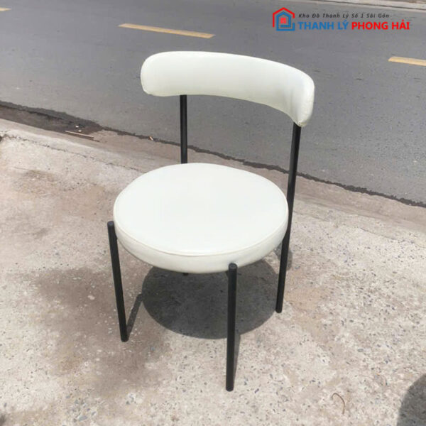 Thanh Lý Ghế Cafe Đệm Simili Trắng Mới 99%