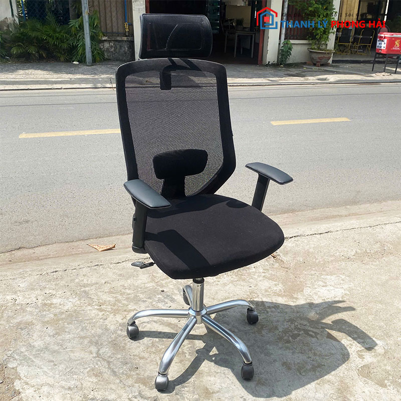 ghe-xoay-lung-luoi-tay-chu-t-cu-1-2 Ghế Xoay Lưng Lưới Tay Chữ T Có Tựa Đầu Cũ