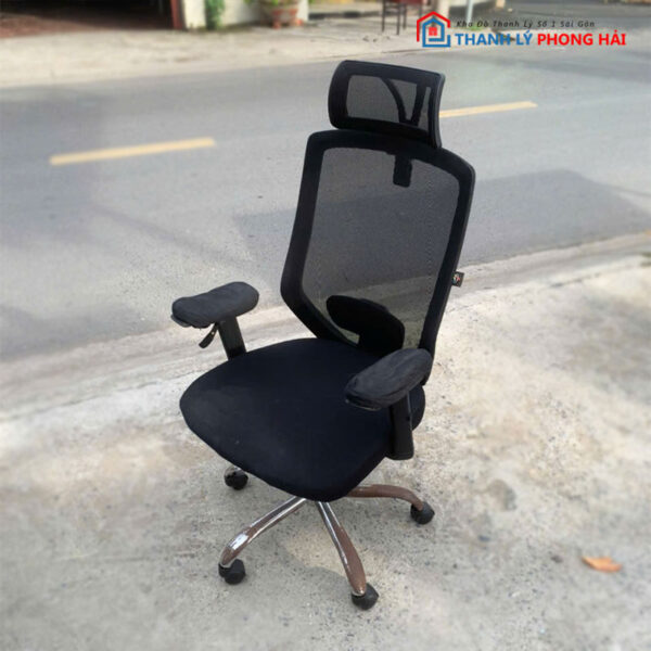 Ghế Xoay Lưng Lưới Tay Chữ T Có Tựa Đầu Cũ