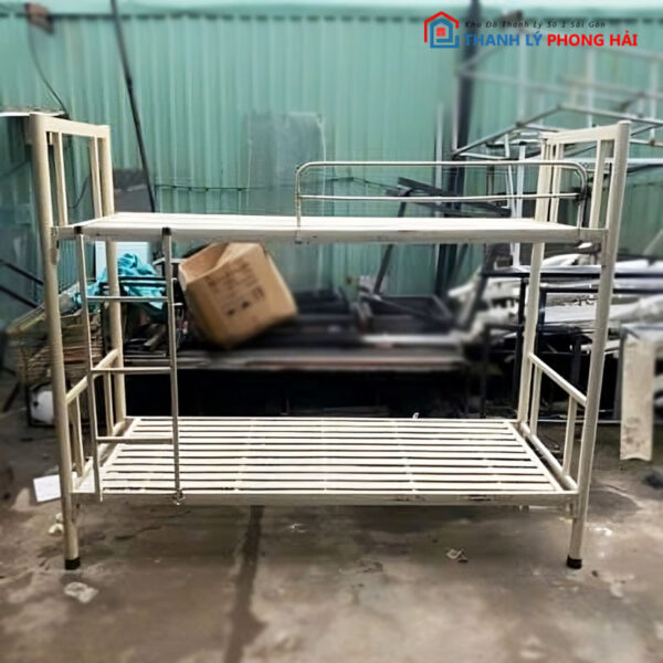 Giường Tầng Sắt Màu Kem 80cm Cũ