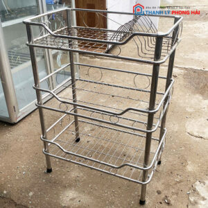 Kệ Chén Inox 3 Tầng 70cm Cũ