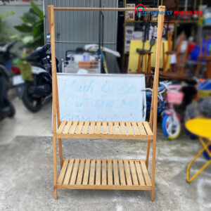 Kệ Gỗ Treo Quần Áo 80cm Bằng Gỗ Tự Nhiên Cũ