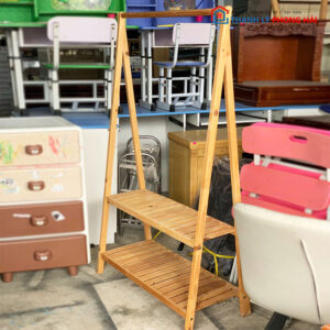 Kệ Gỗ Treo Quần Áo 80cm Bằng Gỗ Tự Nhiên Cũ