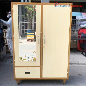 Tủ Áo Sắt 85cm 2 Cánh Màu Cam Cũ