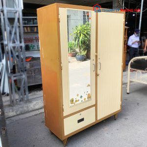 Tủ Áo Sắt 85cm 2 Cánh Màu Cam Cũ