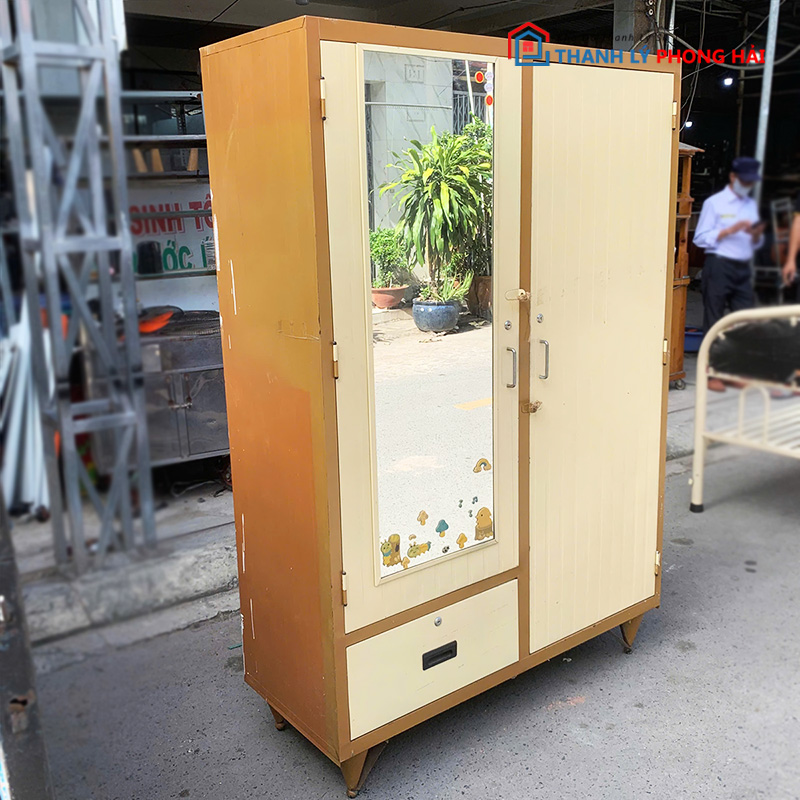 tu-ao-sat-85cm-2-canh-mau-cam-cu-3-1 Tủ Áo Sắt 2 Cánh Màu Cam Cũ