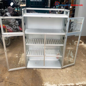 Tủ Chén Nhôm Kính Cũ 77cm