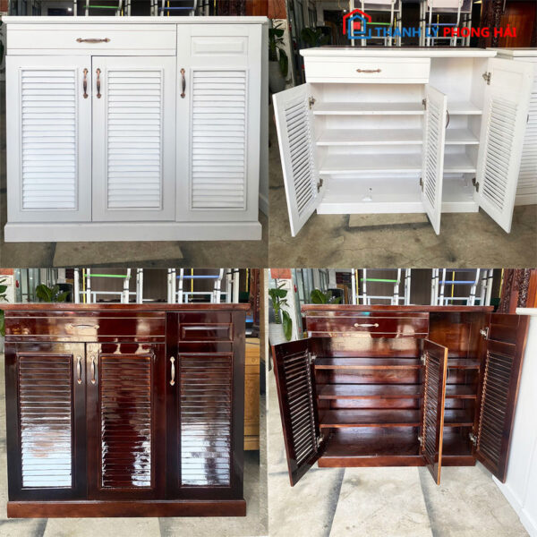 Thanh Lý Tủ Giày Gỗ Cao Su 1m 3 Cánh Mới 99% (Nhiều Màu)