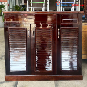 Thanh Lý Tủ Giày Gỗ Cao Su 1m 3 Cánh Mới 99% màu nâu