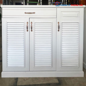 Thanh Lý Tủ Giày Gỗ Cao Su 1m 3 Cánh Mới 99% màu trắng