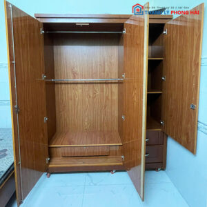 Tủ Gỗ MDF 3 Cánh 1m6 Kiểu Truyền Thống