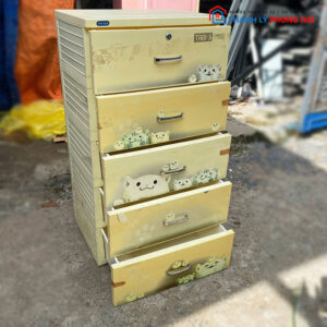 Tủ Nhựa Duy Tân 5 Ngăn Kéo 55cm Màu Vàng Cũ
