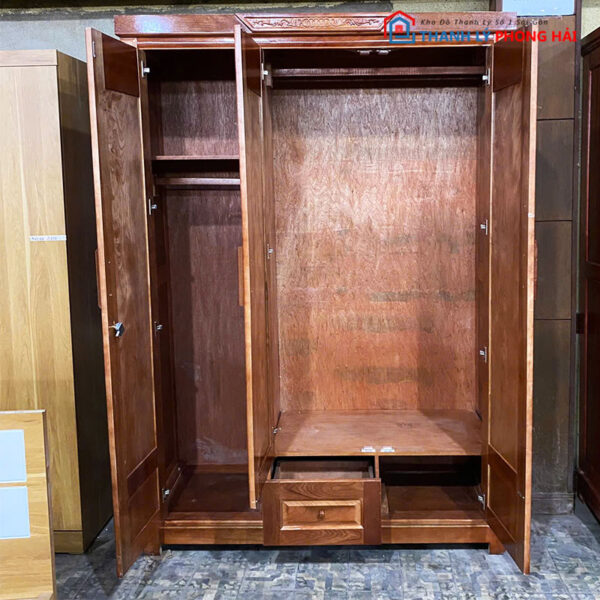 Thanh Lý Tủ Quần Áo Gỗ Xoan Đào 3 Cánh 1m6 Mới 99%