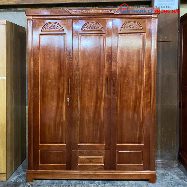 Thanh Lý Tủ Quần Áo Gỗ Xoan Đào 3 Cánh 1m6 Mới 99%