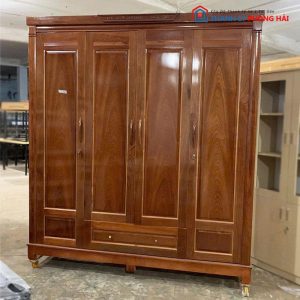 Thanh Lý Tủ Quần Áo Gỗ Xoan Đào 4 Cánh Mới 99%
