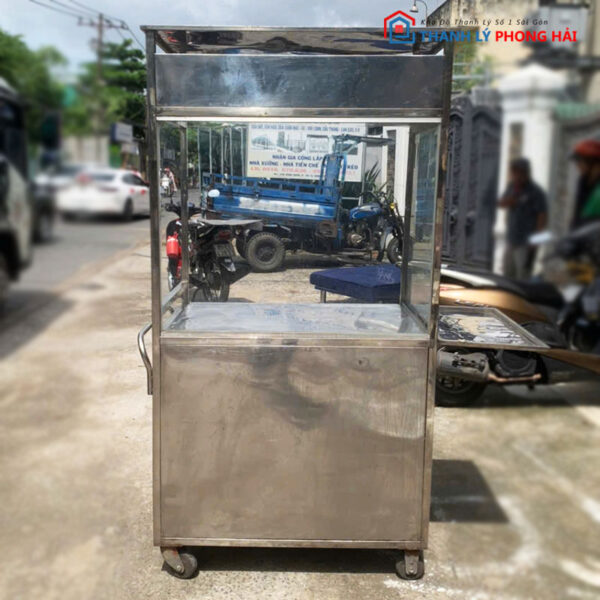 Xe Bán Hàng Inox 90cm Kiểu Đứng Cũ